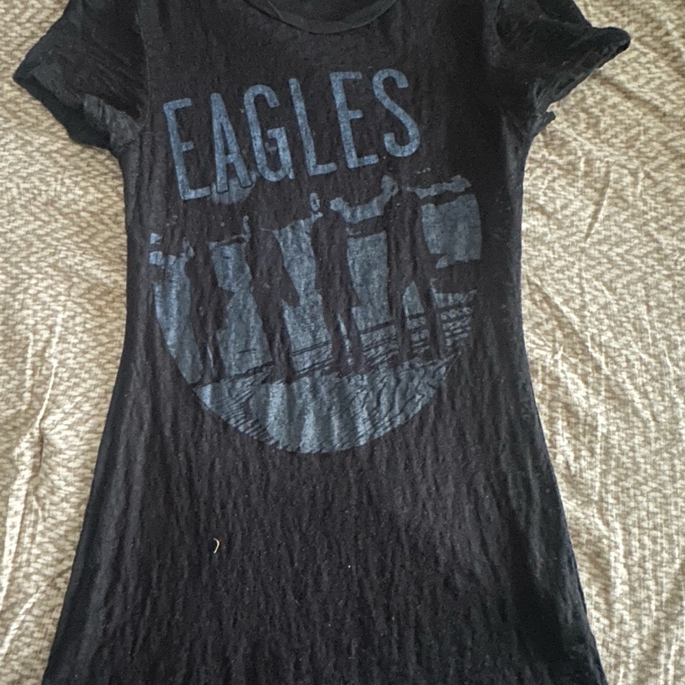 Eagles sheer bloin Black with Blue Print
